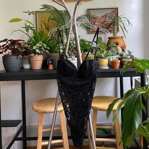 Vintage black lace Victoria’s Secret Onesie